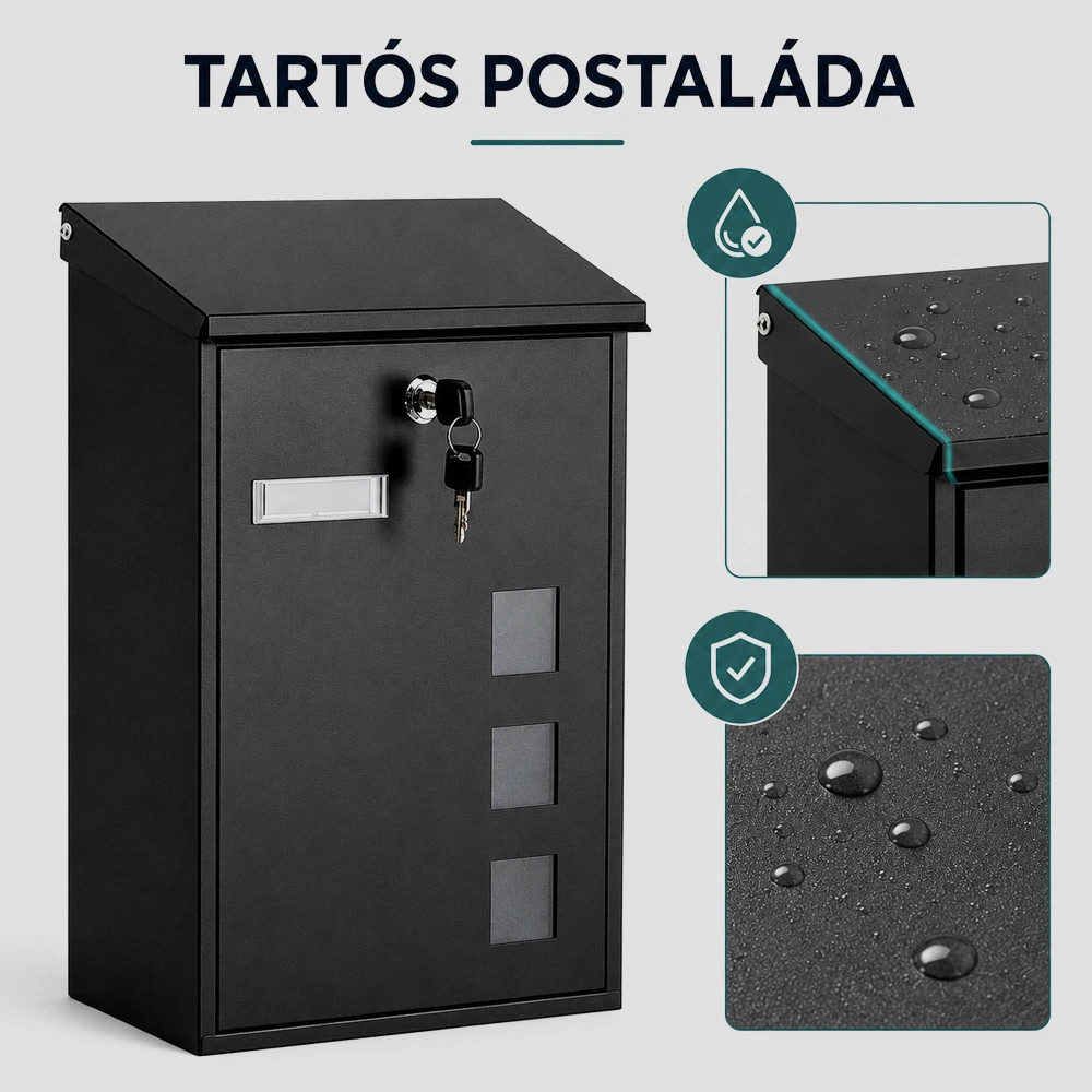 Homepost kültéri postaláda névtáblával zárható antracit