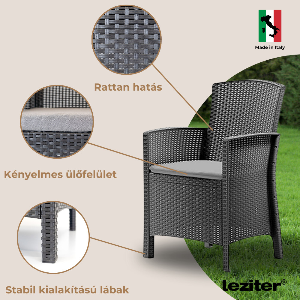 Lima műrattan karfás szék