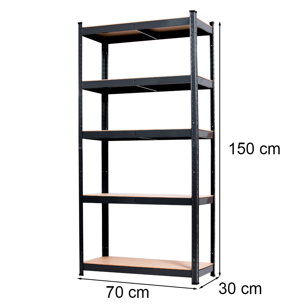 Nagy teherbírású polc 150x70x30 cm 150 kg fekete Nagy teherbírású polc 150x70x30 cm 150 kg fekete