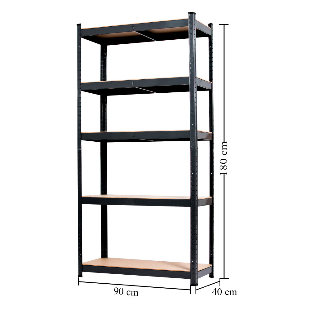Nagy teherbírású polc 180x90x40 cm 175 kg fekete Nagy teherbírású polc 180x90x40 cm 175 kg fekete
