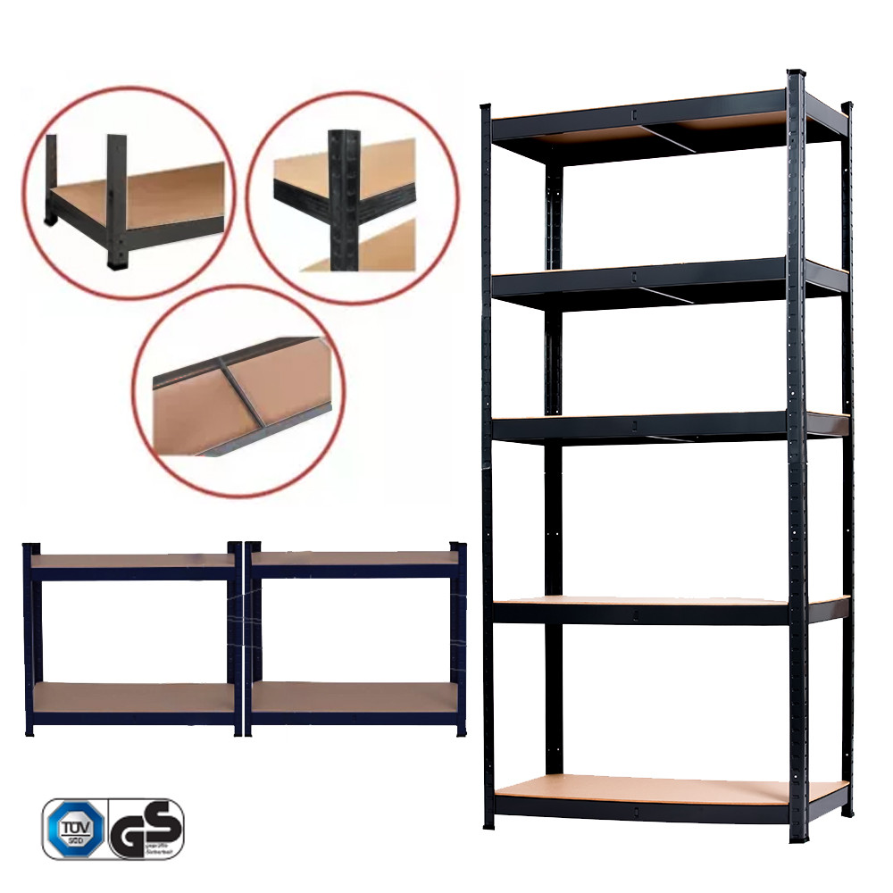 Nagy teherbírású polc 180x90x40 cm 175 kg fekete Nagy teherbírású polc 180x90x40 cm 175 kg fekete