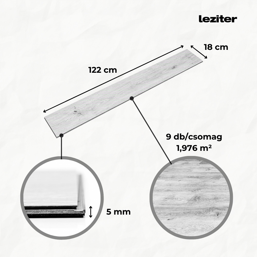 Leziter Kent tölgy Vinyl SPC fózolt padló