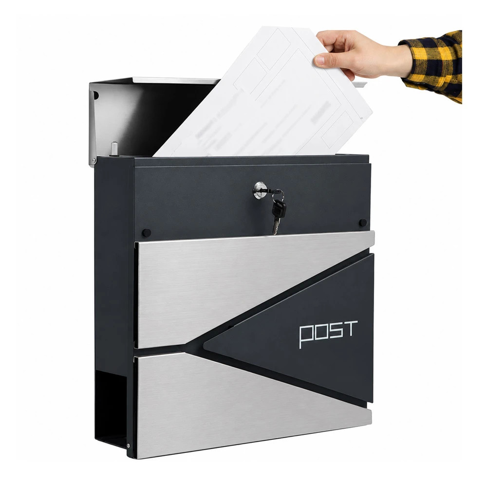 Homepost kültéri postaláda újságtartóval zárható szürke-antracit