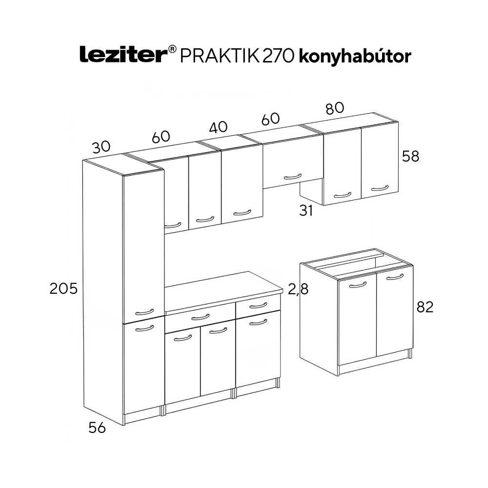 Praktik 270 konyhabútor Praktik 270 konyhabútor