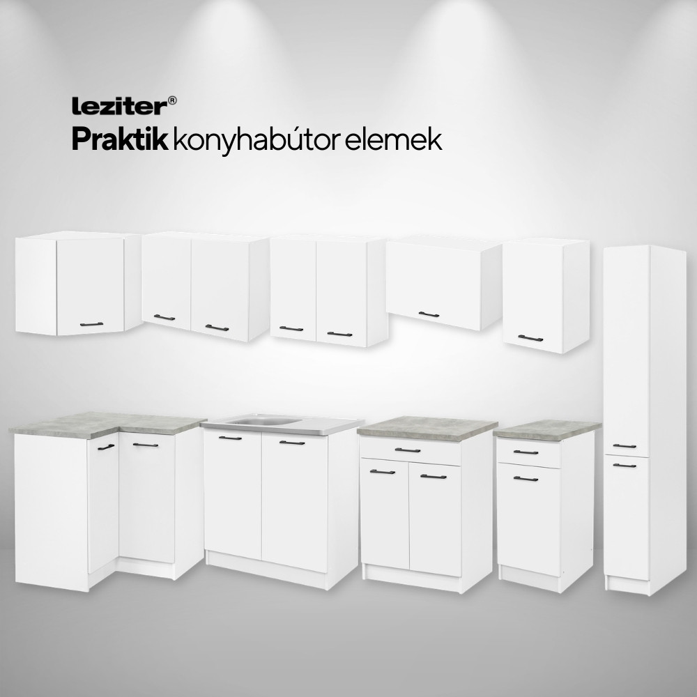 Praktik 30 felső szekrény 1 ajtós, fehér-fehér Praktik 30 felső szekrény 1 ajtós, fehér-fehér