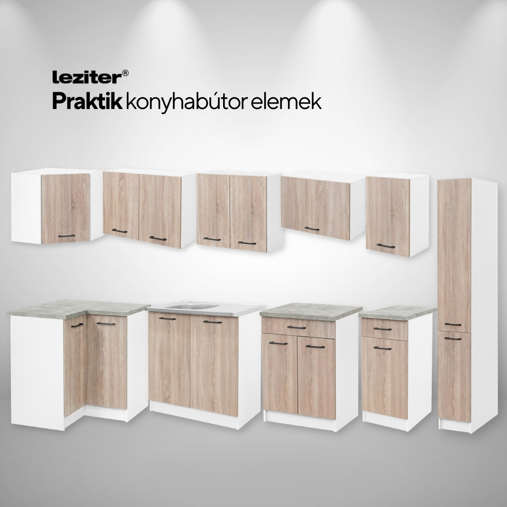Praktik 40 felső szekrény 1 ajtós, fehér-sonoma tölgy Praktik 40 felső szekrény 1 ajtós, fehér-sonoma tölgy