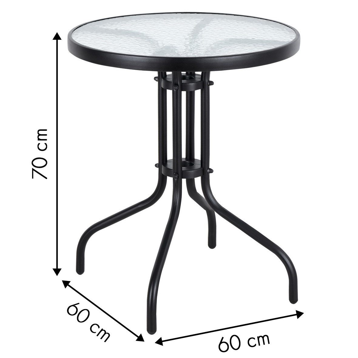 60 cm-es kerek kerti asztal
