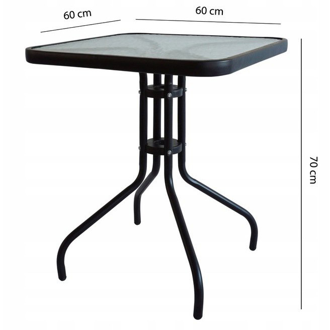 60 cm-es szögletes kerti asztal