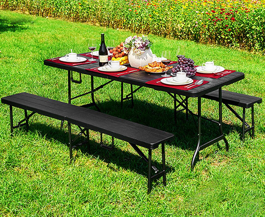 Összecsukható Catering bankett kerti asztal 180 cm, barna