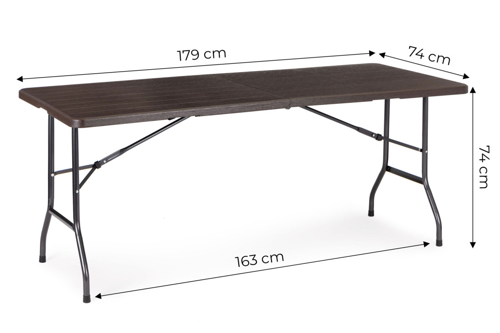 Összecsukható Catering bankett kerti asztal 180 cm, barna