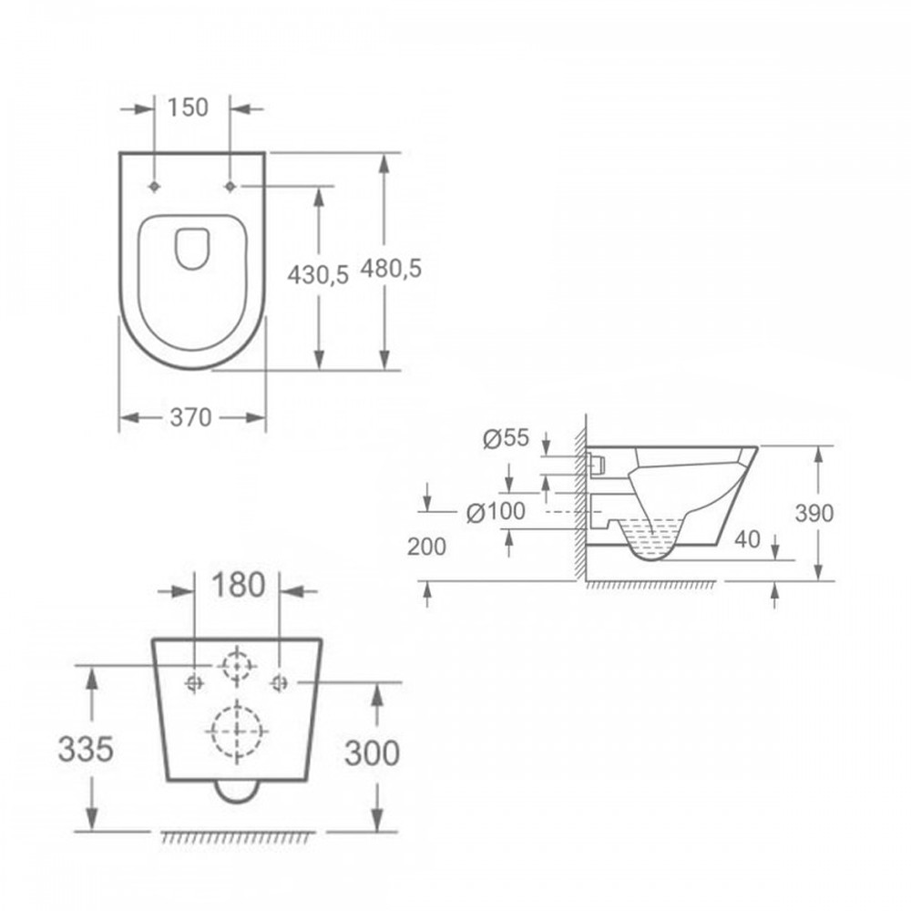 Ride fali, rimless WC soft close ülőkével Ride fali, rimless WC soft close ülőkével