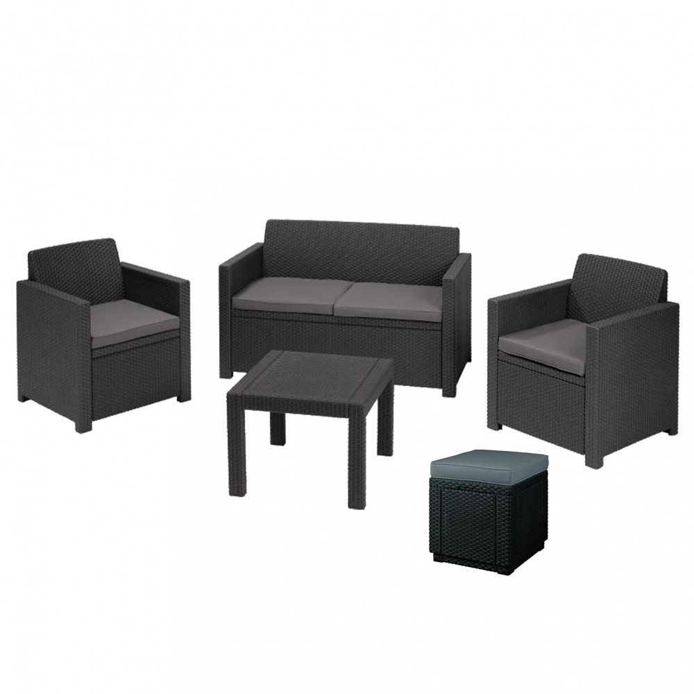 Image of Alabamo kerti bútor garnitúra grafit színben