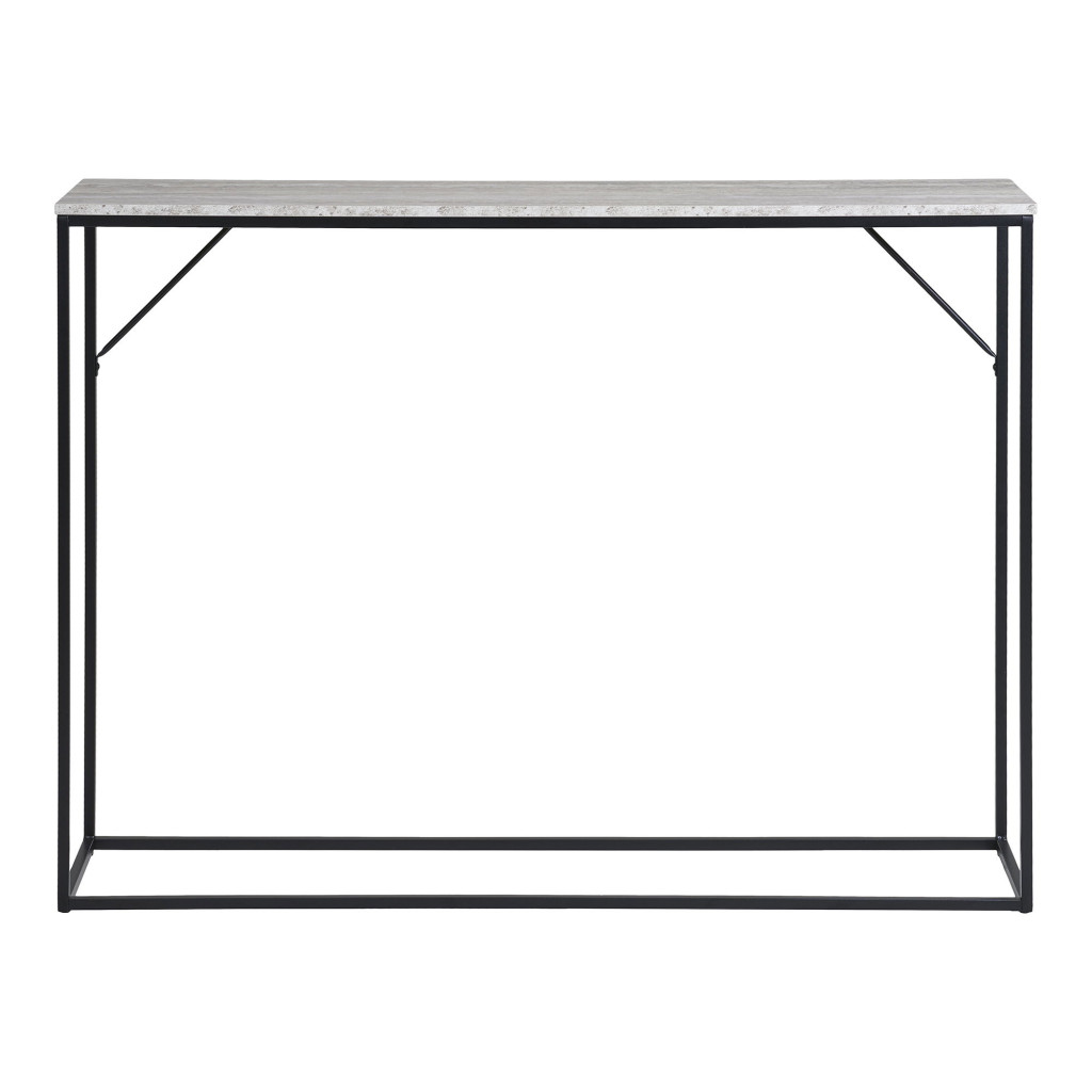 Image of Vita Konzolasztal, 1 polc, travertin hatású, fekete váz 110x26x80 cm