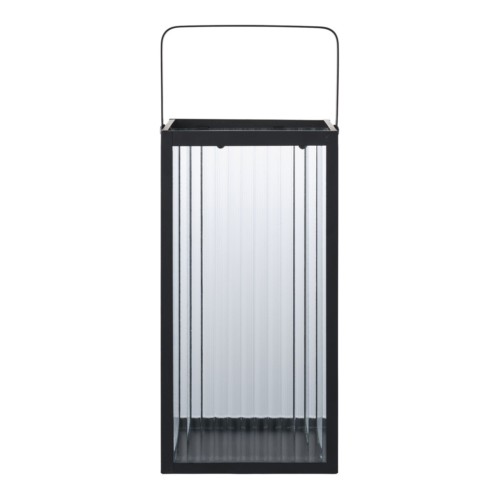 Image of Almonte dekorációs lámpás, fémből/üvegből, fekete