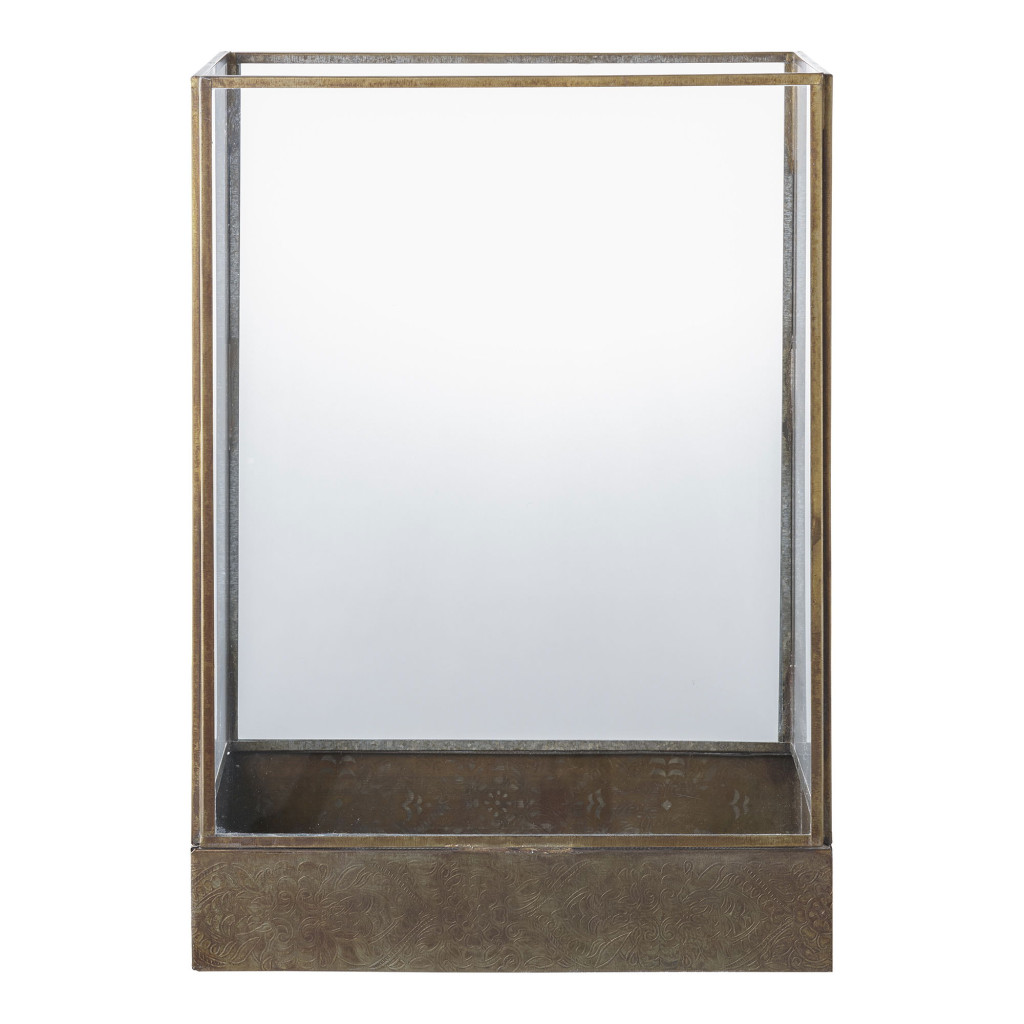 Image of Manali dekorációs lámpás, fém/üveg, antik réz színű