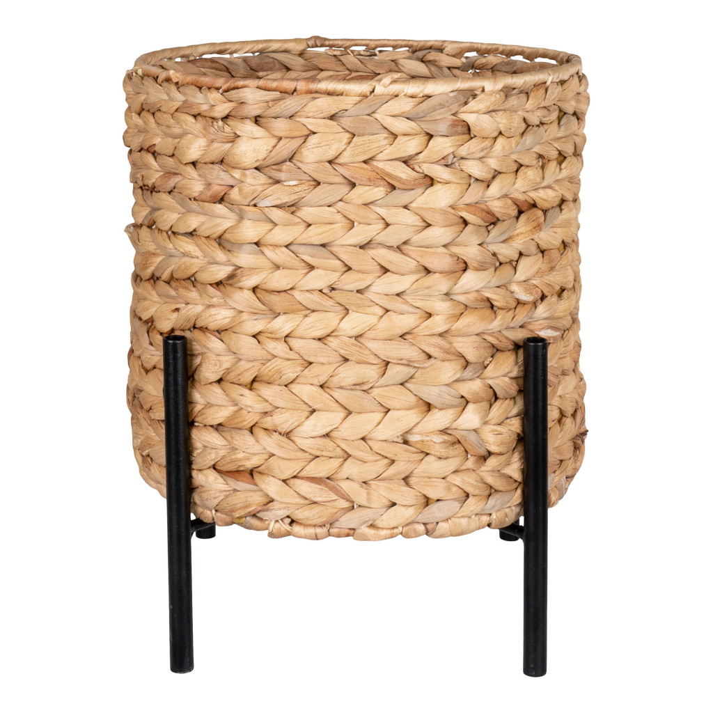 Image of Antas fonott kaspó, vízijácint, natúr/fekete, 26,5x26,5x29 cm