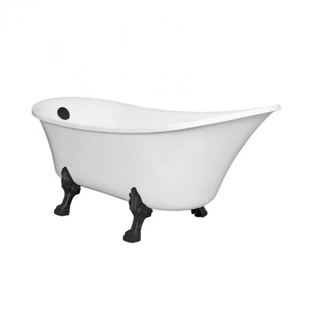 Image of Antica szabadon álló kád fekete lábakkal és leeresztővel