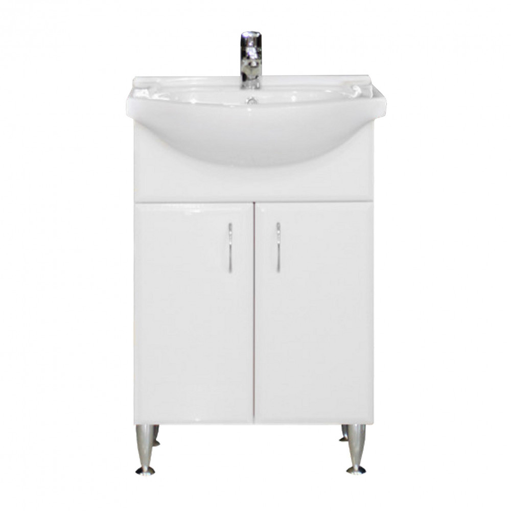 Bianca Plus 55 alsó szekrény mosdóval, magasfényű fehér színben