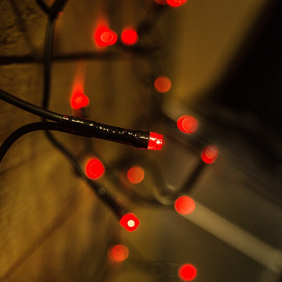 LED piros fényfüzér karácsonyfára 40