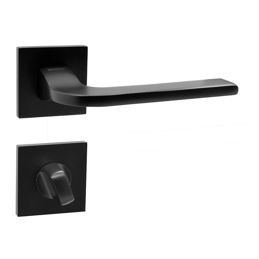 Image of Fekete négyzetrozettás WC kilincs