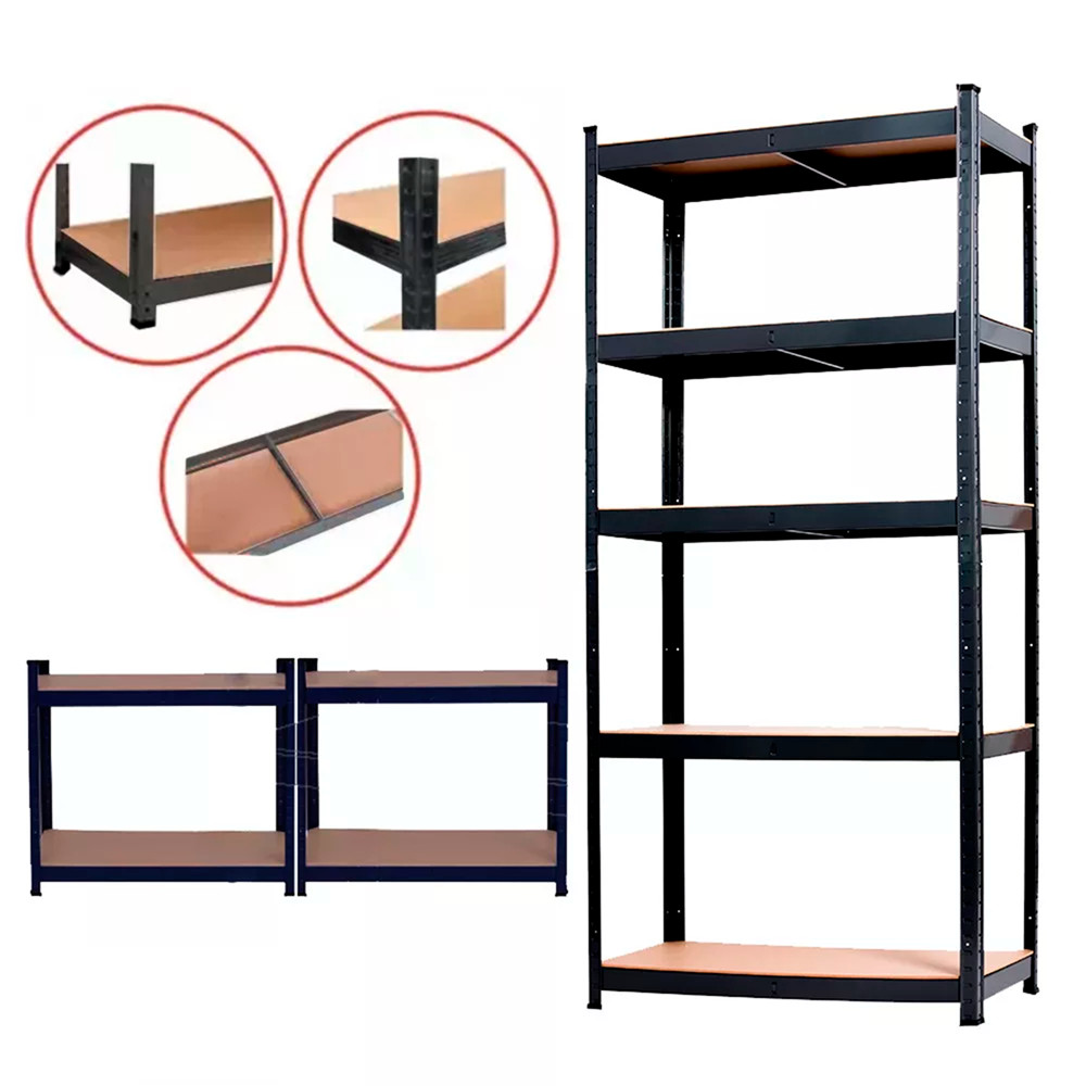 Nagy teherbírású polc 150x70x30 cm 150 kg fekete Nagy teherbírású polc 150x70x30 cm 150 kg fekete