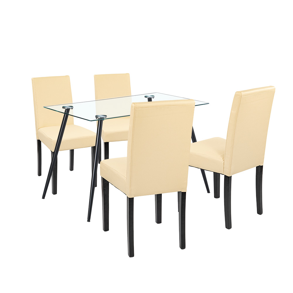 Image of Alen 4+1 étkező garnitúra fekete-bézs