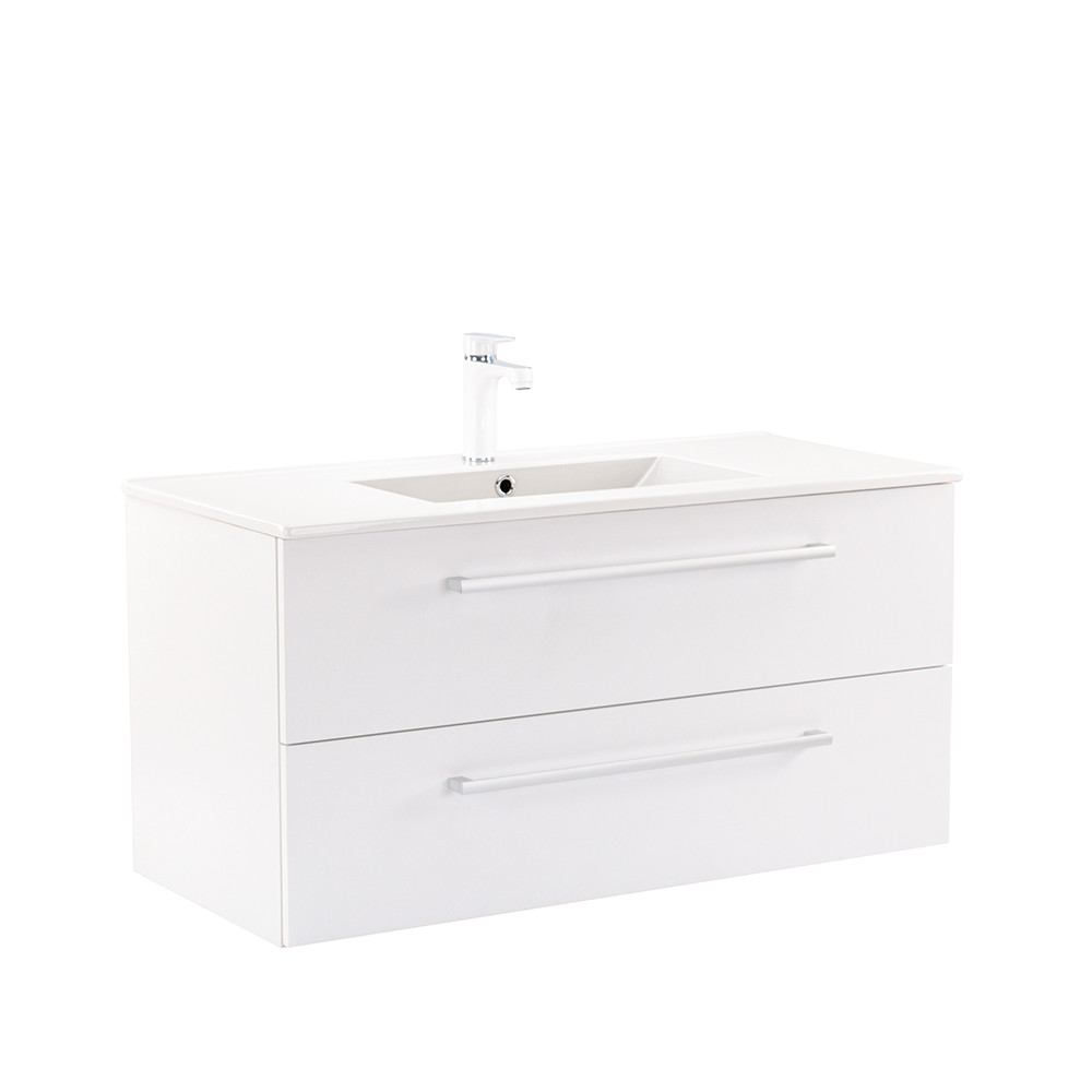 Vario Clam 100 alsó szekrény mosdóval fehér-fehér