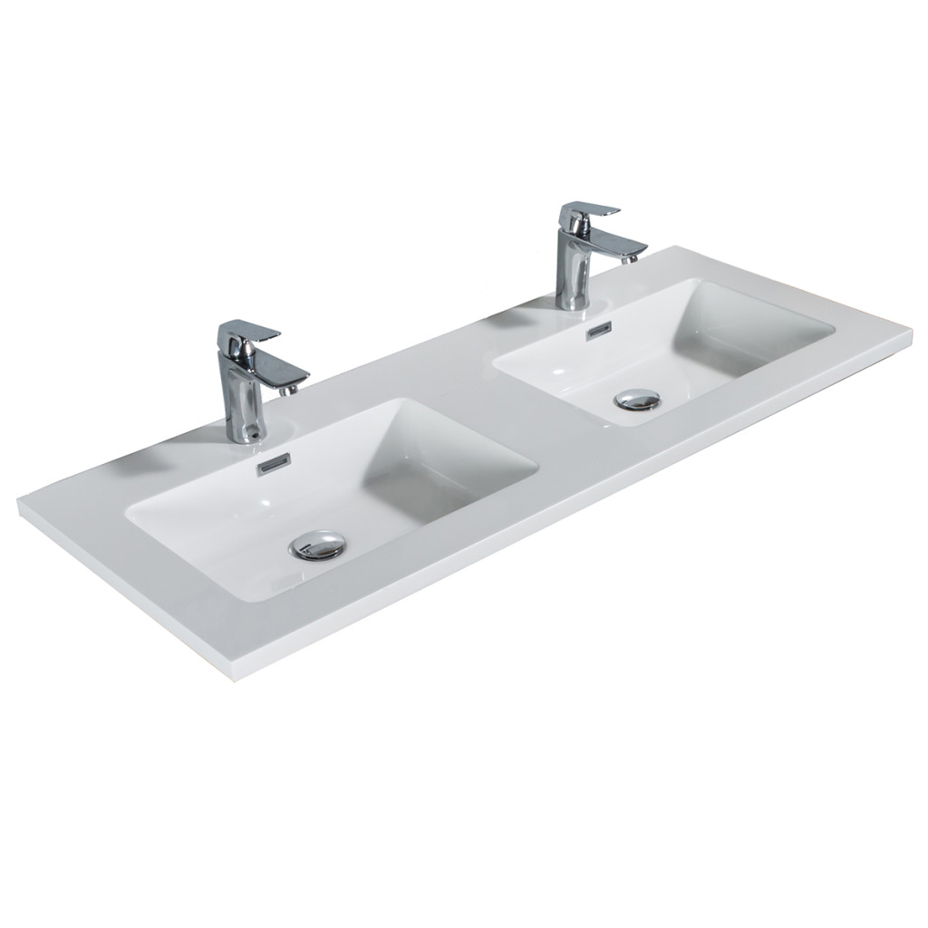 Image of Monaco 120 öntött műmárvány dupla mosdó, klikk-klakk leeresztővel